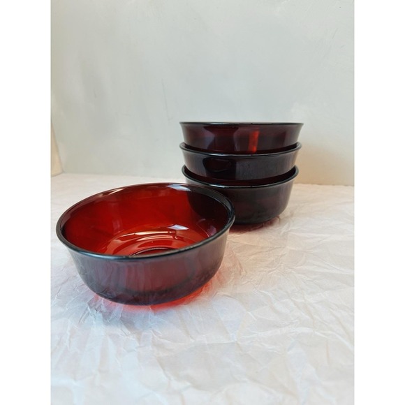 Arcoroc Other - Luminarc Arcoroc France Ruby Red Salad Cereal Bowl Set of 4, 4.75"